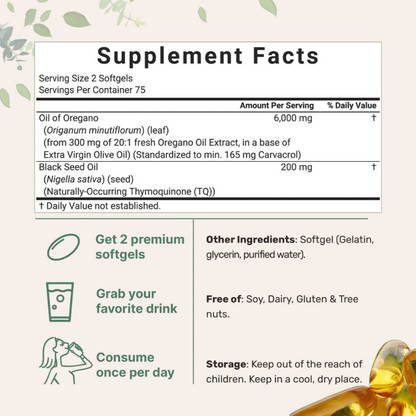 Aceite de Orégano + Semilla Negra